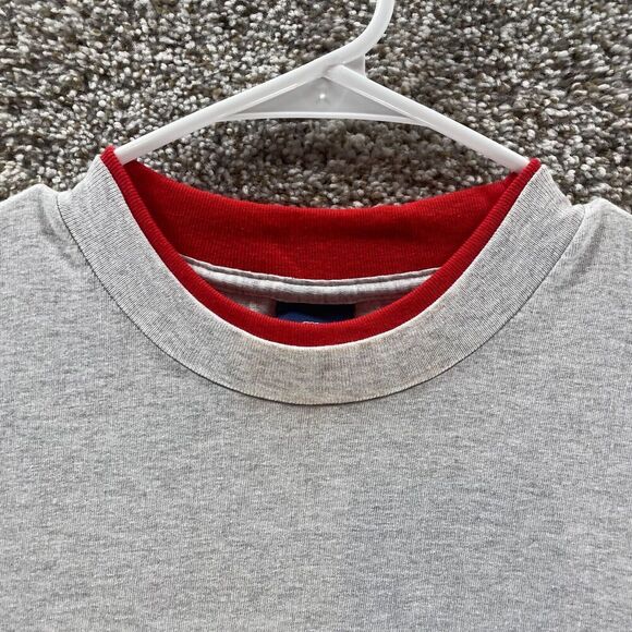 Vintage 90s Shirt Mens Extra Large Gray Red Single Stitch Made In USA Cotton - Picture 2 of 16